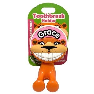 Happy Smiles Personalized Kids Toothbrush Holder Grace Lion